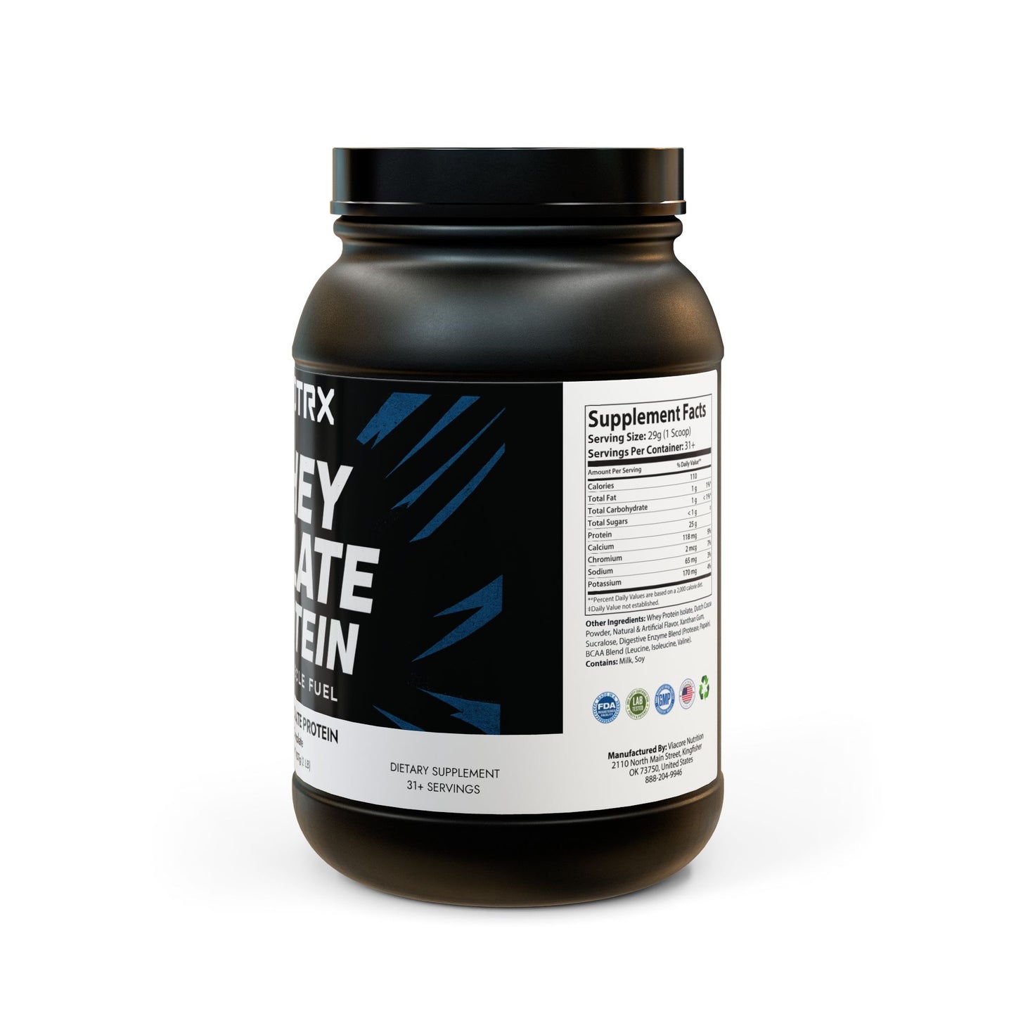 Whey Isolate Protein Supplement (907g, 2lb)